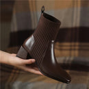 Bota Feminina Ortopédica Dallas Western Couro Cano Curto com Malha Salto 4cm/ Para Mulheres que Brilham
