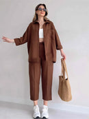 Conjunto Elisa Calça + Camisa Manga Longa / Perfeito para Qualquer Momento